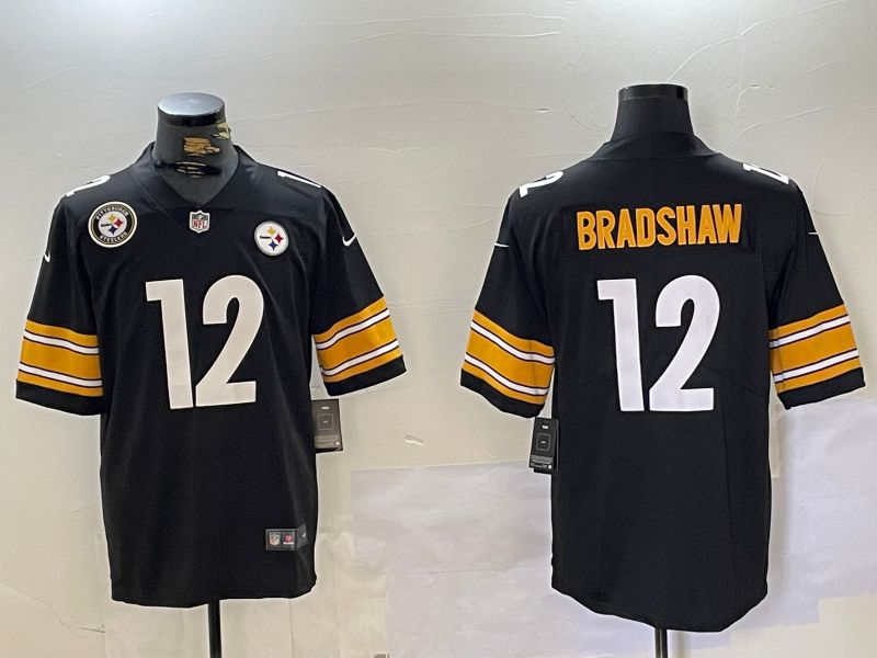 Men Pittsburgh Steelers #12 Bradshaw Black 2024 Nike Limited NFL Jersey style 4->pittsburgh steelers->NFL Jersey